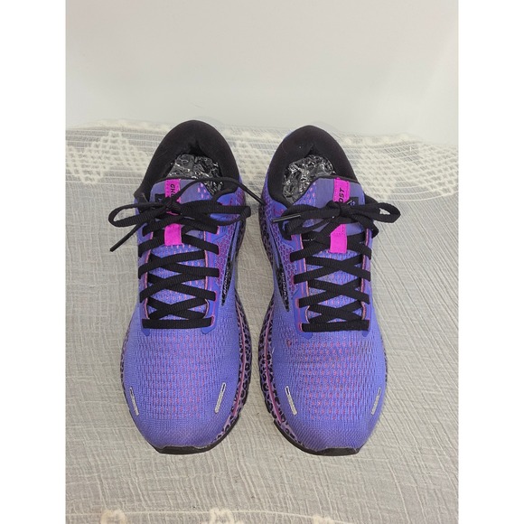 Brooks Shoes - Brooks Ghost 14 Purple Leopard Print Running Shoes Womens 1203561B567